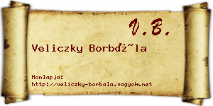 Veliczky Borbála névjegykártya